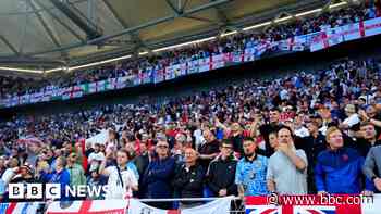 England fans show off Midlands flags in Euros win