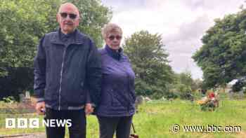 'Family stuggles to reach graves in overgrown yard'