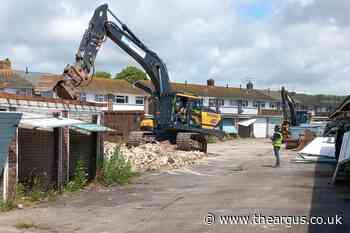 Old Lancing garages being demolished and replaced with homes