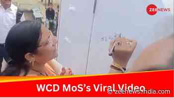 Minister of State WCD Savitri Thakur`s Video Writing Wrong Slogan In Hindi Goes Viral; Watch