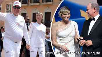 Heiß in Weiß: Charlène und Albert von Monaco tragen die olympische Fackel