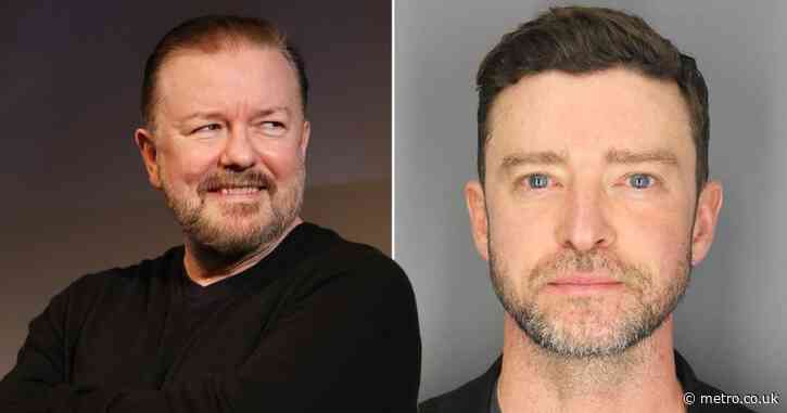 Ricky Gervais praised by fans after ‘brutal’ post mocking Justin Timberlake’s arrest