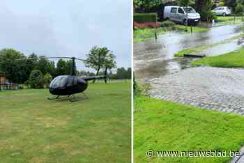 Helikopter maakte noodlanding in tuin van schepen tijdens wolkbreuk in Lint: “Ze waren in een waterval terechtgekomen”