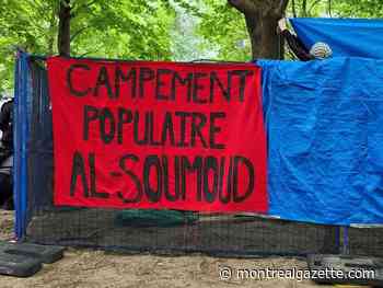 Pro-Palestinian protesters set up encampment at Victoria Square