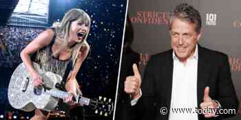 Taylor Swift, the self-proclaimed 'Hugh Grant stan,' responds to his 'Eras Tour' message