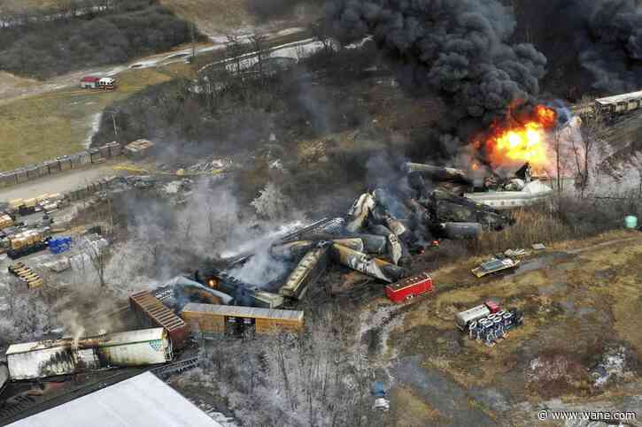 NTSB concludes flaming wheel bearing caused east Ohio derailment, vent and burn was unnecessary