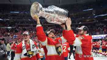 Six Nations, Ont., celebrates as local player Brandon Montour hoists the Stanley Cup