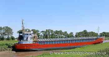 Cargo ship becomes stuck in Cambs river near Wisbech