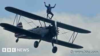Adrenaline junkie, 73, completes charity wing walk