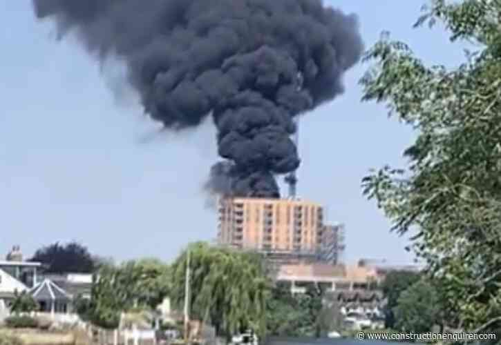 Huge fire hits Staines resi towers site