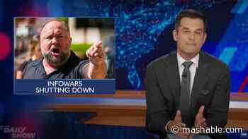 'The Daily Show' brutally mocks Alex Jones being forced to shut down InfoWars