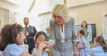Queen Camilla replies 'that's me' to schoolgirl who asks if she's the queen