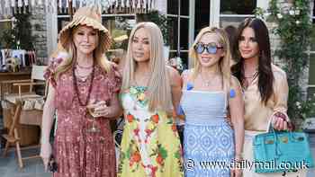Kathy Hilton is joined by sister Kyle Richards at a beauty event thrown at the RHOBH star's Bel-Air mansion with pal Kelly Osbourne