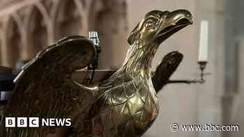 The brass eagle has landed after theft from church