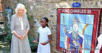 Queen Camilla's brilliant six-word reply after children show her a mosaic of King Charles