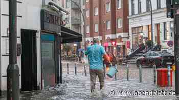 Unwetter in Hamburg: Straßen überflutet, Baumgigant begräbt Pkw