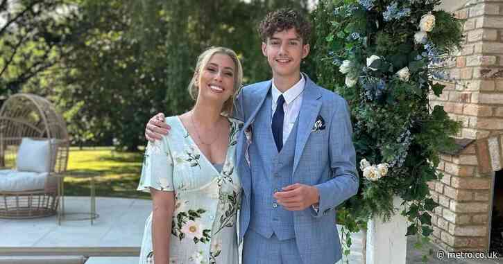 Proud mum Stacey Solomon dwarfed by her dapper son, 16, as he heads to prom