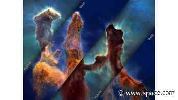Tour the famous 'Pillars of Creation' with gorgeous new 3D views from Hubble and JWST (video)