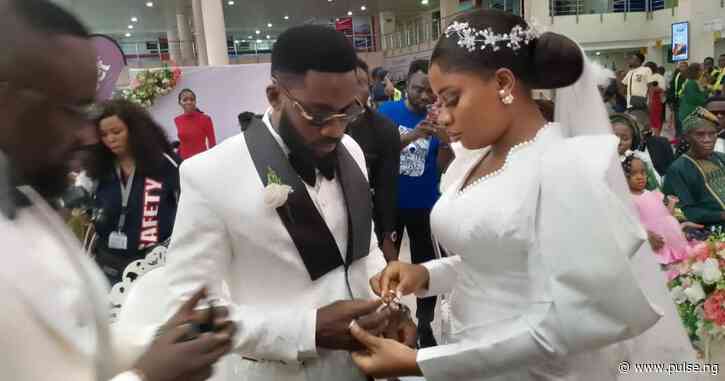 Passengers stunned as couple takes wedding vows at Lagos airport