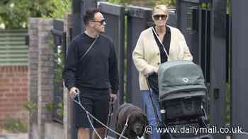 Ant McPartlin enjoys a dog walk with baby son Wilder, wife Anne-Marie and his beloved pooch Hurley amid his custody battle over the chocolate Labrador with his ex Lisa Armstrong