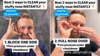 Health expert reveals 'amazing' hack that INSTANTLY clears a stuffy nose as hay fever season leaves hundreds suffering from congestion