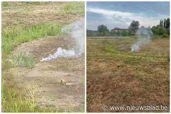 Plots komt rook uit de grond bij voetbalveld: brandweer en DOVO ruimen bommen op