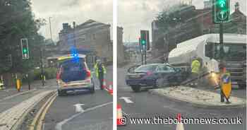 Crash between car, van and petrol tanker in Bolton