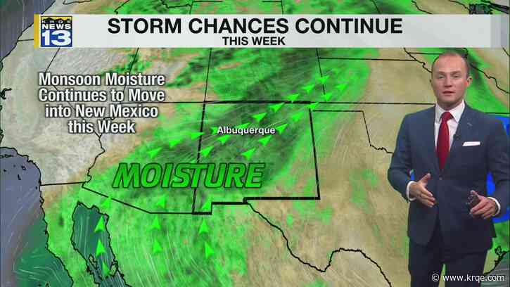 An active monsoon pattern continues into this upcoming week