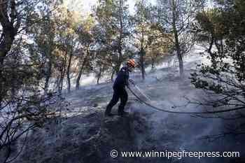 Firefighters tackle blaze on Greek island of Chios as premier warns of ‘dangerous summer’