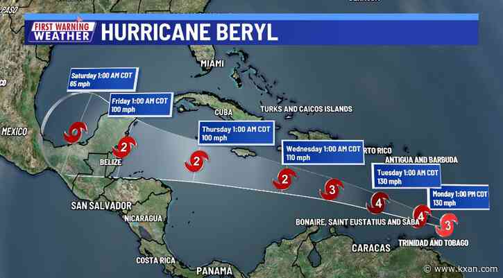 Hurricane Beryl remains a major hurricane