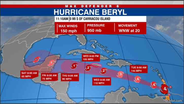 Tracking the Tropics: 'Extremely dangerous' Hurricane Beryl makes landfall on Carriacou Island