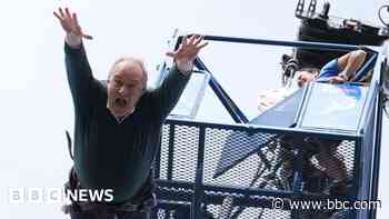 Watch: Ed Davey bungee jumps in latest stunt