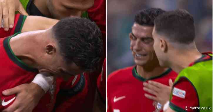 Cristiano Ronaldo in tears after missing penalty for Portugal vs Slovenia at Euro 2024