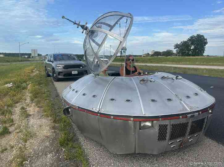'Out of this world': Space car pulled over on way to New Mexico