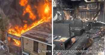 Dramatic fire rips through and guts Bradford shisha lounge
