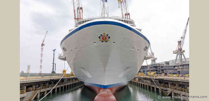 Oceania Cruises floats out new ship Allura at Fincantieri Shipyard in Genoa, Italy