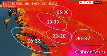 Hot, dry, sunny weather on the way for most of B.C. this week