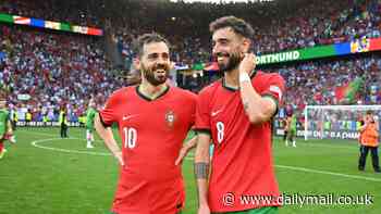 Bruno Fernandes is given nickname by Bernardo Silva after the Portugal midfielders both scored their spot kicks in penalty shootout win over Slovenia