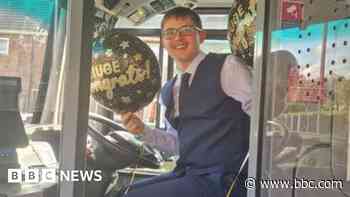 Bus-mad autistic boy given ride to school prom