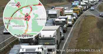 Colchester A12 at standstill after car is 'overturned'