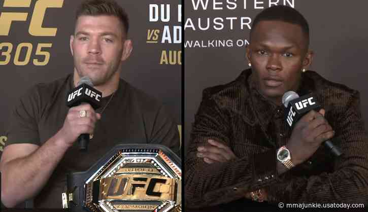 UFC 305 video: Israel Adesanya irked by Dricus Du Plessis discrediting him as African champ, Du Plessis 'stating facts'