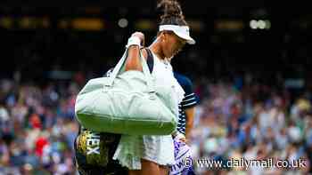 Naomi Osaka fights back tears as she admits she 'didn't feel fully confident' in herself in Wimbledon defeat to American rising star Emma Navarro