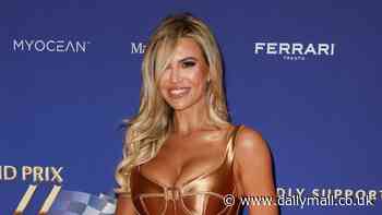 Christine McGuinness puts on a VERY busty display in a plunging copper gown at she graces the red carpet at star-studded Grand Prix Ball