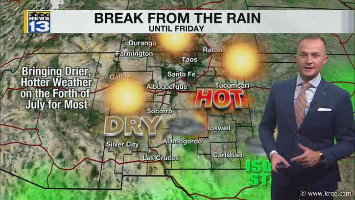 Drier, hotter weather moves in for the Fourth of July