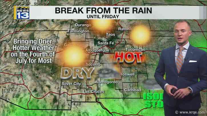 Drier weather returns for the Fourth of July