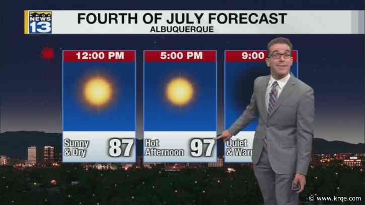 Briefly drier on July 4th for most