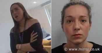 Moment paedo teacher Rebecca Joynes' jaw drops as she's arrested over sex with boys