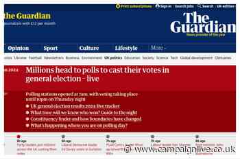 Guardian welcomes BT election sponsorship as 'most advertisers nowhere to be seen'