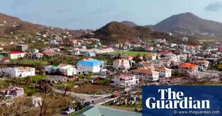 Drone footage shows trail of destruction caused by Hurricane Beryl in Grenada – video