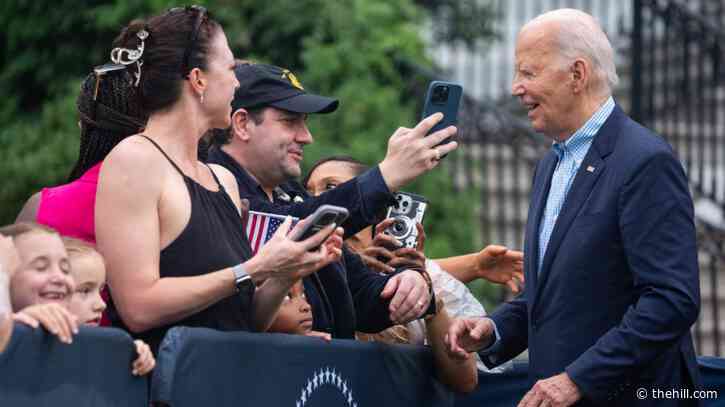 Biden says he's 'not going anywhere,' takes shot at Trump during Fourth of July event